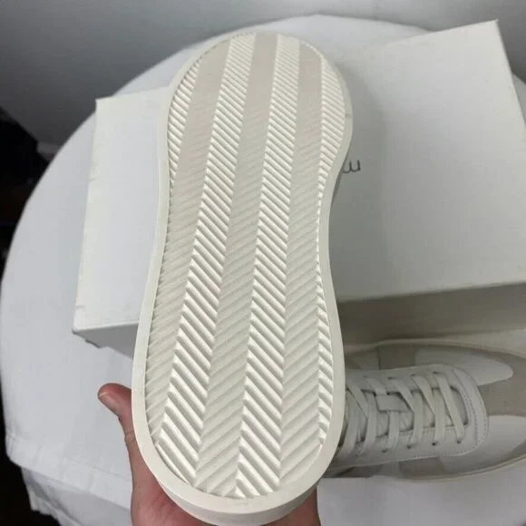 MNML Mens Gat Sneaker White Italian Leather Nubuck Size 12 - Picture 8 of 12